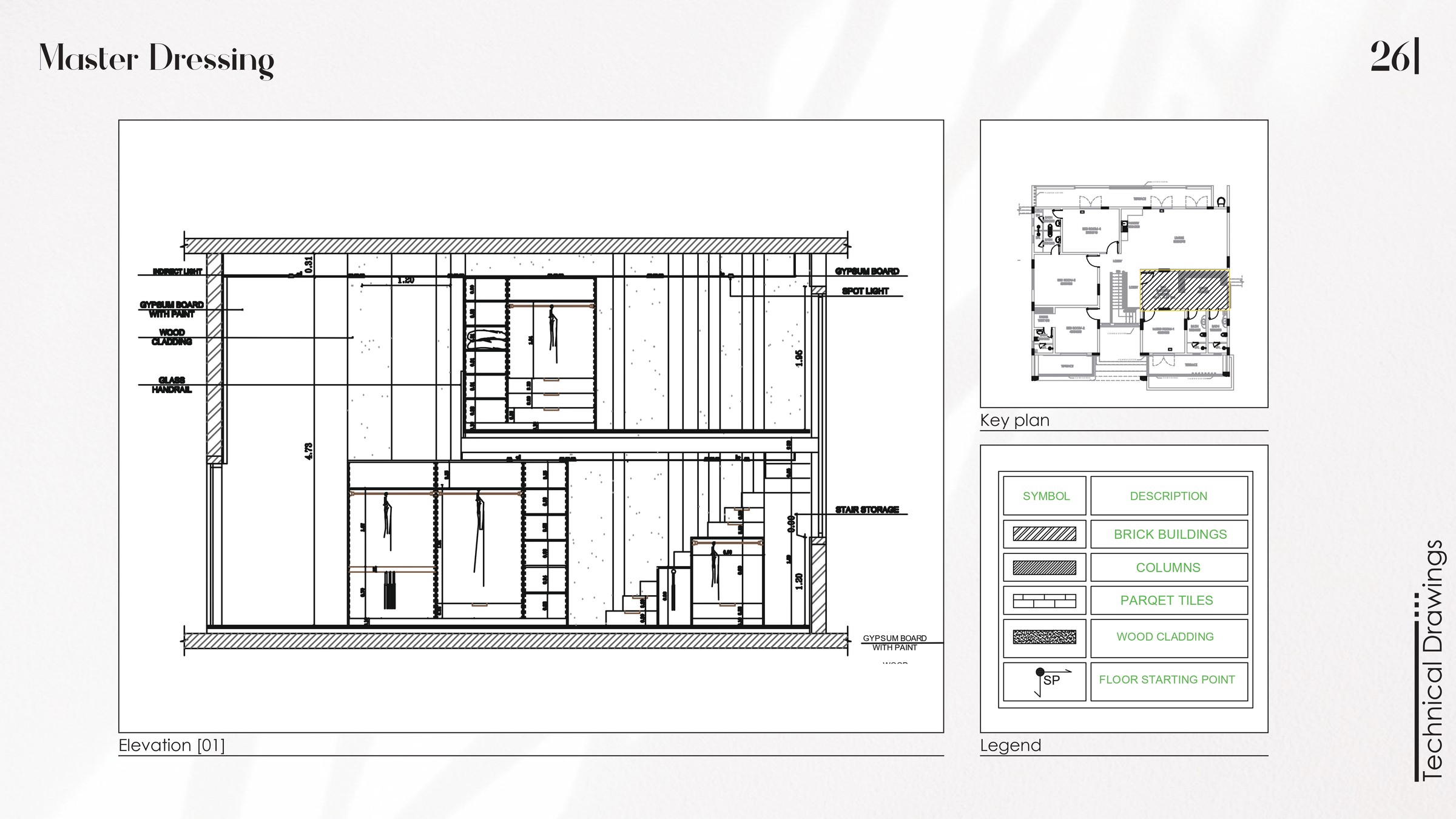 Abdullah Alwi villa — Master Dressing, technical drawings