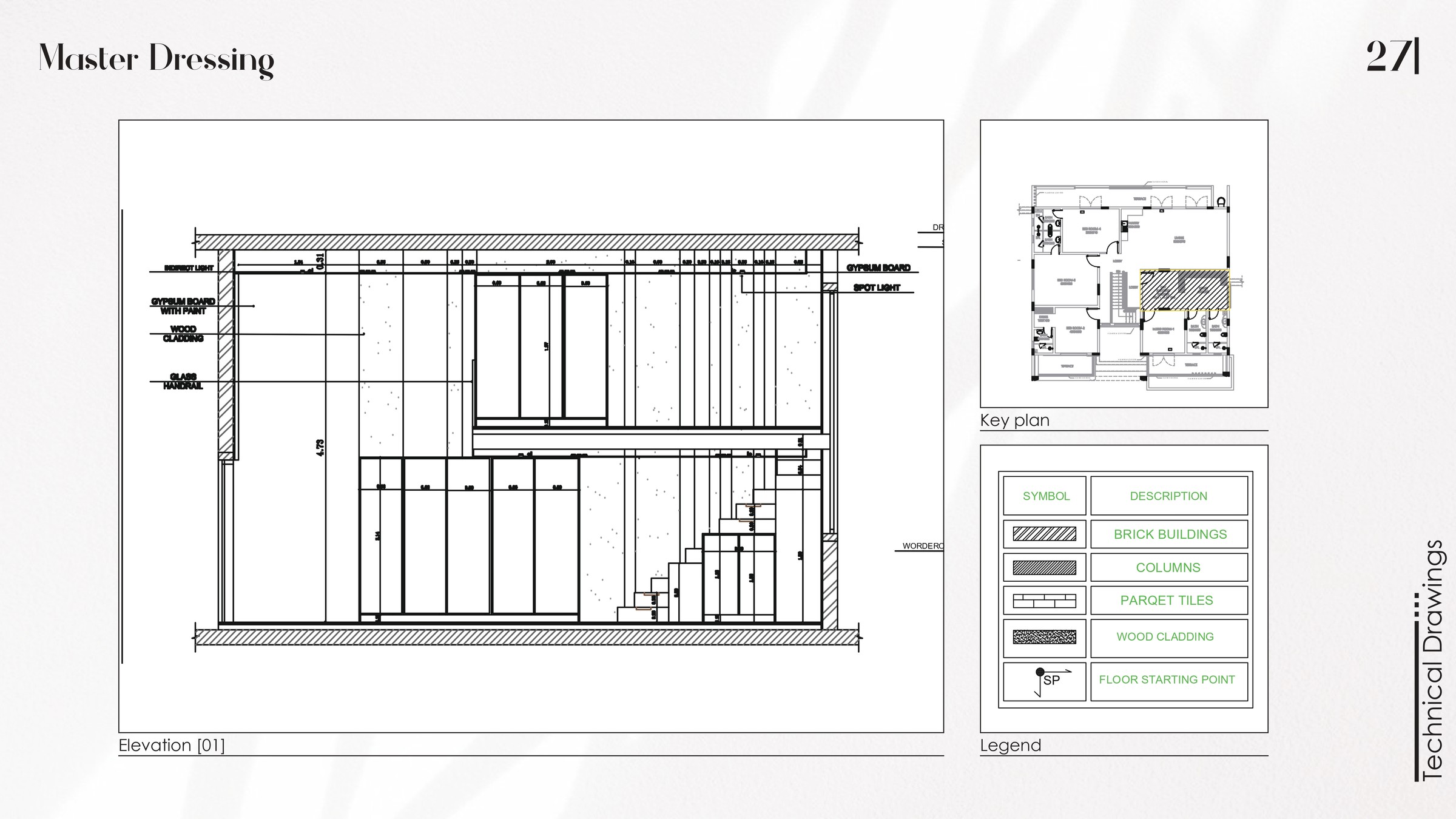 Abdullah Alwi villa — Master Dressing, technical drawings