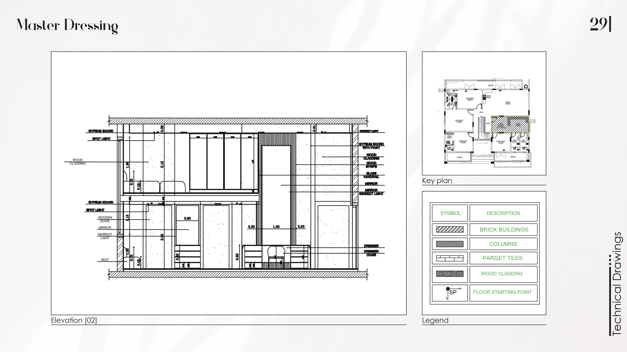 Abdullah Alwi villa — Master Dressing, technical drawings