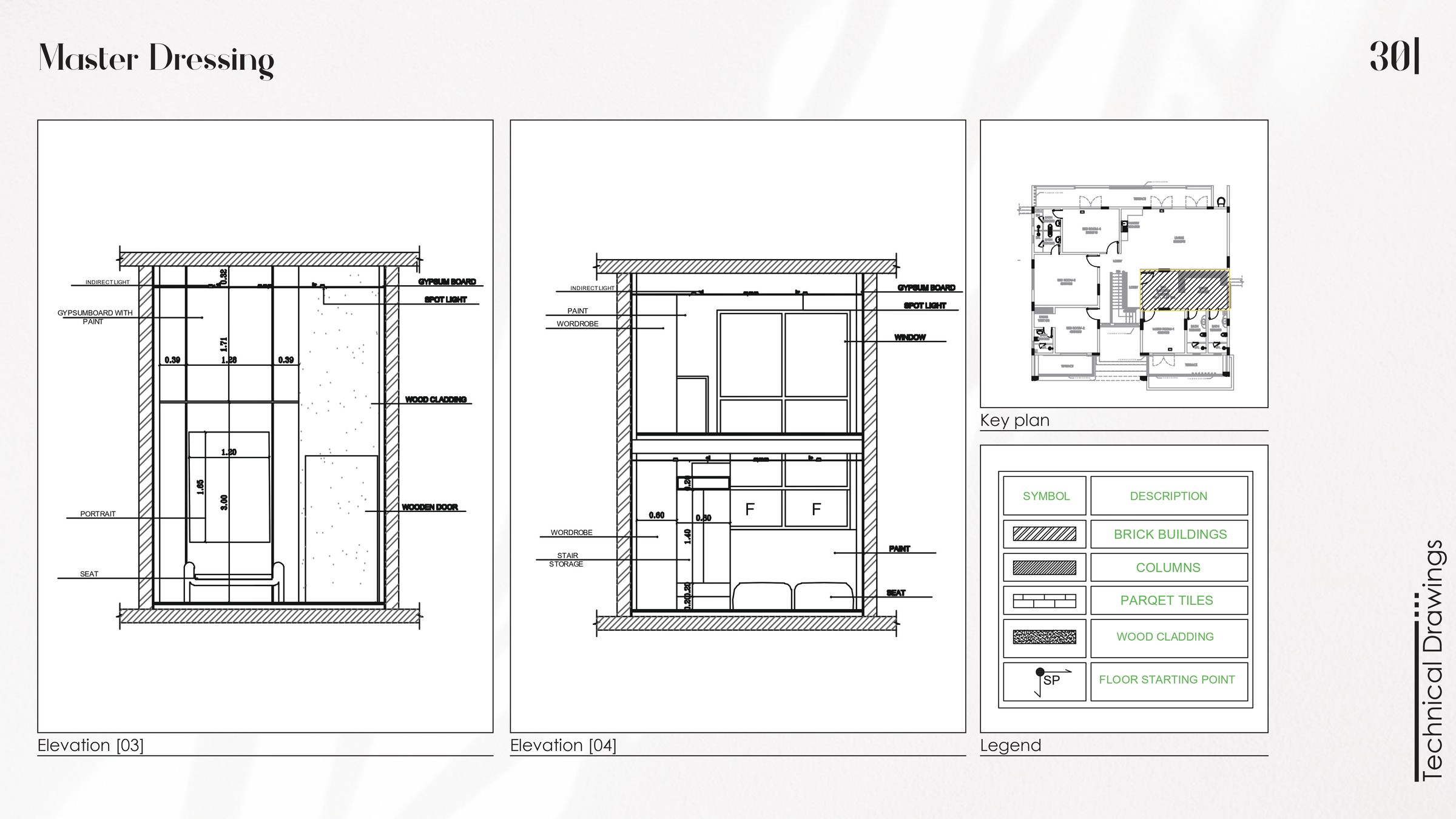 Abdullah Alwi villa — Master Dressing, technical drawings