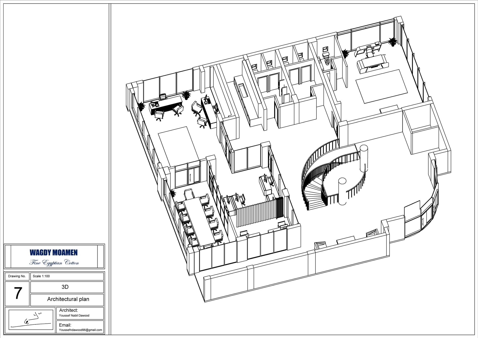 Wagdy Moamen — 3D plan, axonometric view of the proposed scheme